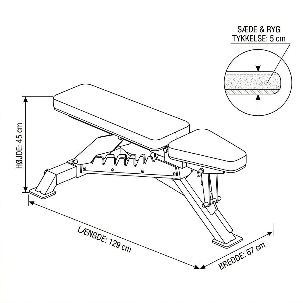 Justerbar træningsbænk