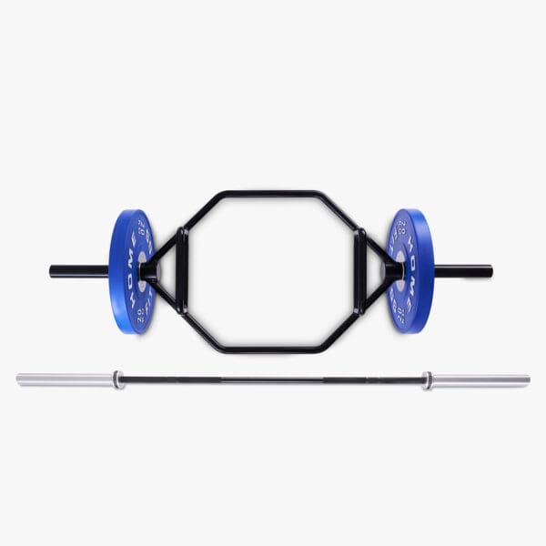 Vægtskiver/Bumper Plates (5-25 kg) + OL-stang + Trap bar