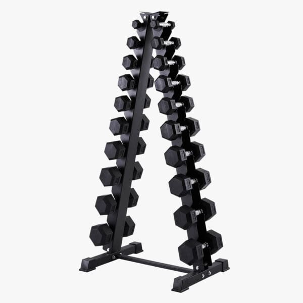 Hex håndvægte (sæt, 1-10 kg inkl. stativ)