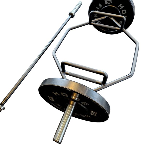 Vægtskiver/Bumper Plates (5-25 kg) + OL-stang + Trap bar