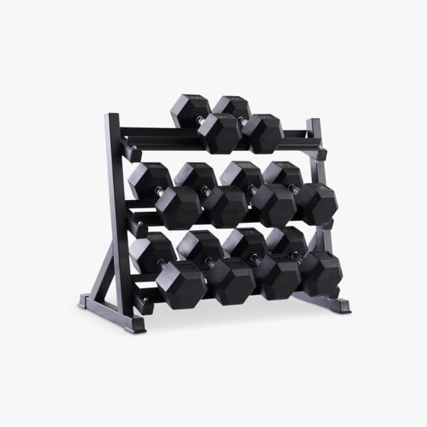 Hex håndvægte (sæt, 40-50 kg inkl. stativ)